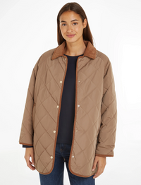 Veste réversible Tommy Hilfiger femme – Manteau quilted brun mi-saison, confortable et durable