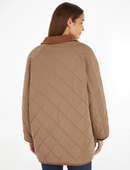 Veste réversible Tommy Hilfiger femme – Manteau quilted brun mi-saison, confortable et durable