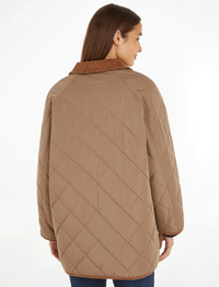 Veste réversible Tommy Hilfiger femme – Manteau quilted brun mi-saison, confortable et durable