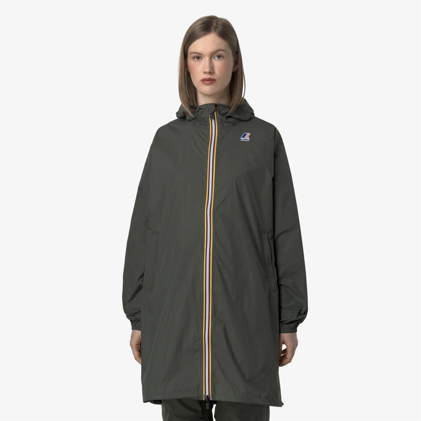 K-Way Le Vrai 4.0 Eiffel Green Blackish — Coupe-Vent Imperméable Mixte, Capuche, Nylon Ripstop, Packs Dans Sa Poche, Tailles XS à 3XL | Urban Chic