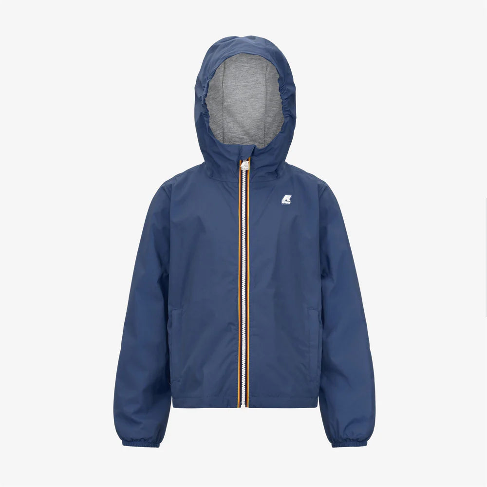 K-Way Jack Enfants Bleu Jeans – Imperméable Léger Coupe-Vent à Capuche, Garçon Fille