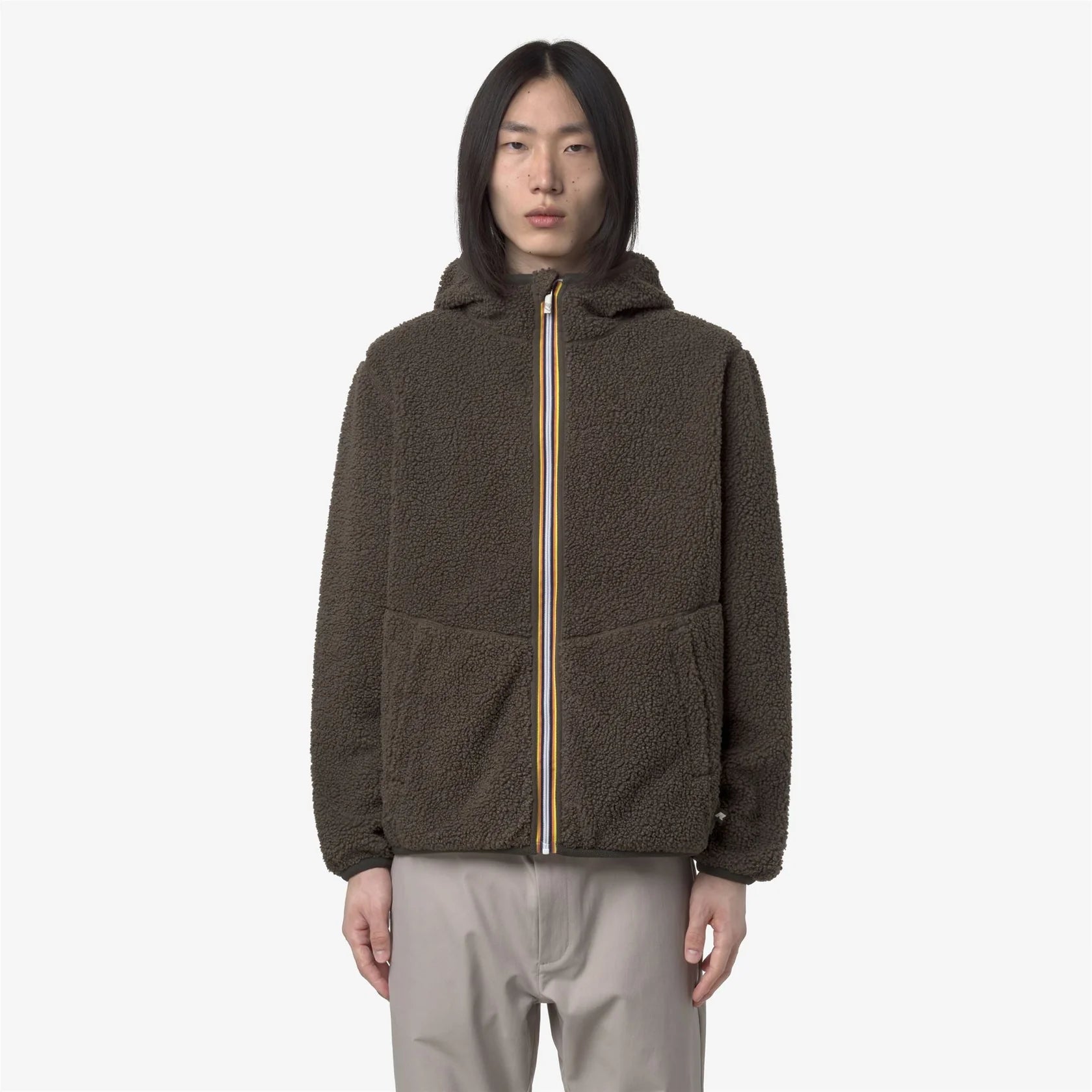 Veste K-Way Jack sherpa polar double Black Oilve Combo 