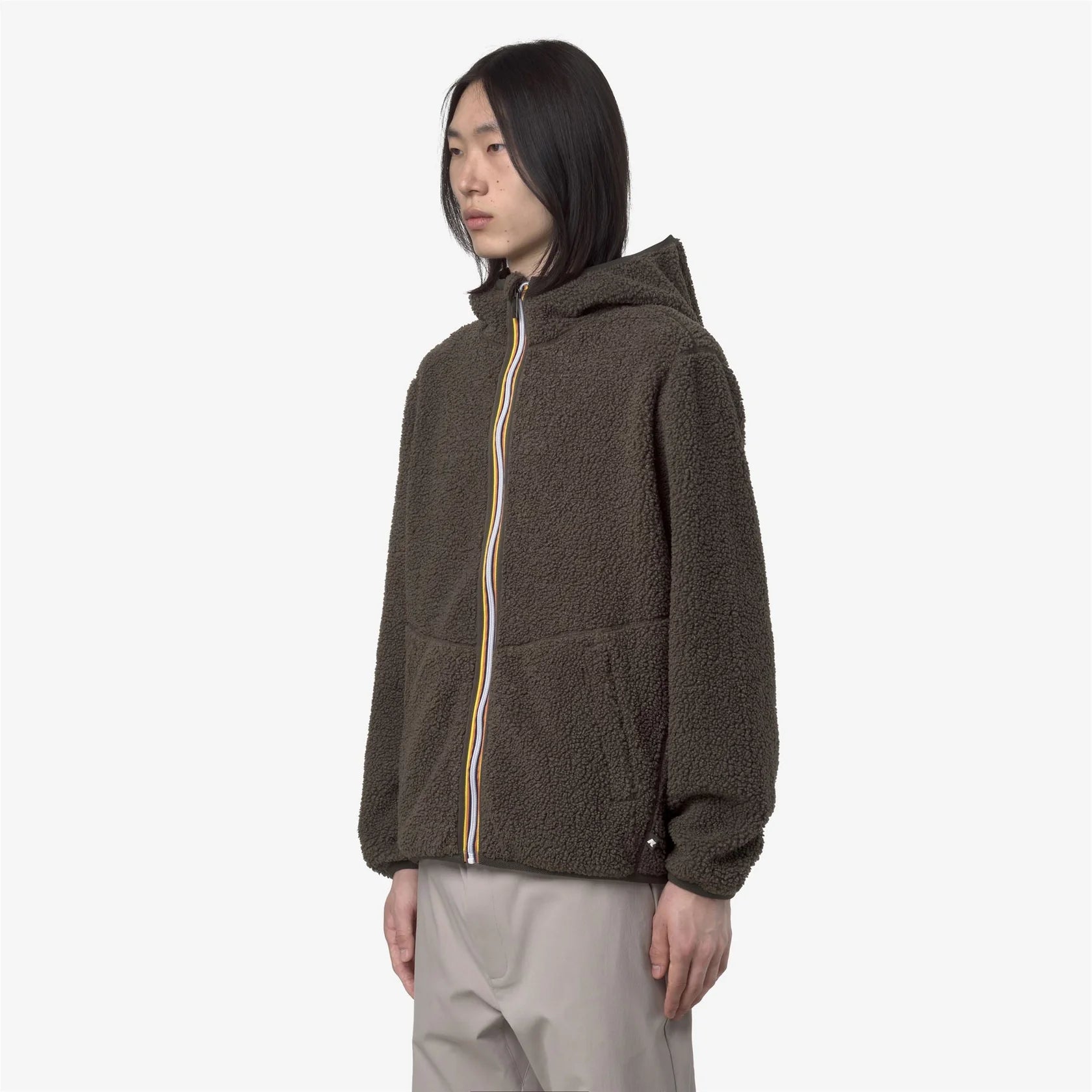 Veste K-Way Jack sherpa polar double Black Oilve Combo 
