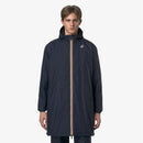 K-Way Le Vrai 4.0 Warm Eiffel Bleu Marine Mixte – Veste imperméable coupe-vent unisexe, Automne/Hiver