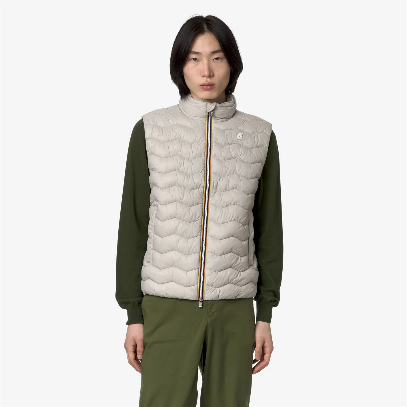 K-Way Doudoune Sans Manches VALEN QUILTED WARM Homme Beige – Veste Impermeable Légère Paquetable