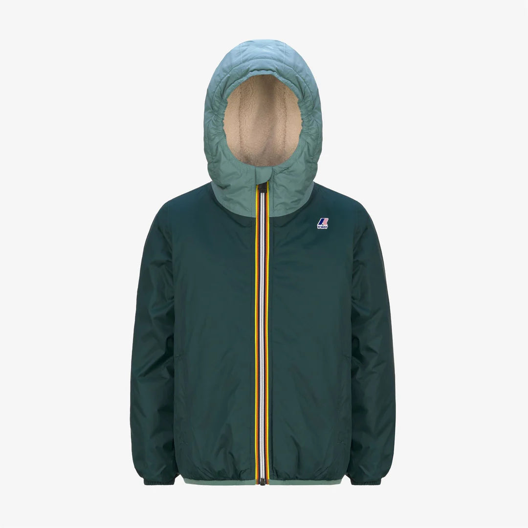 Kway enfant Orsetto bicolore vert – Veste imperméable légère mixte