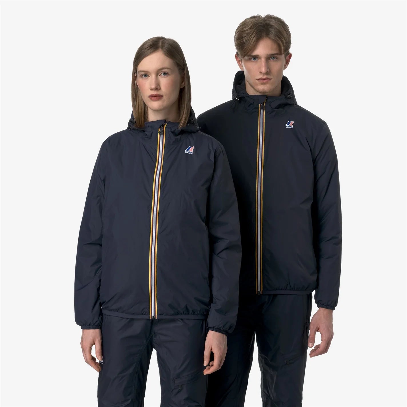 K-Way Le Vrai 4.0 Claude Mixte - Imperméable Warm bleu marine, Coupe-Vent Capuche, Hiver Automne, Tailles XS à 3XL