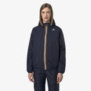 K-Way Le Vrai 4.0 Claude Mixte - Imperméable Warm bleu marine, Coupe-Vent Capuche, Hiver Automne, Tailles XS à 3XL