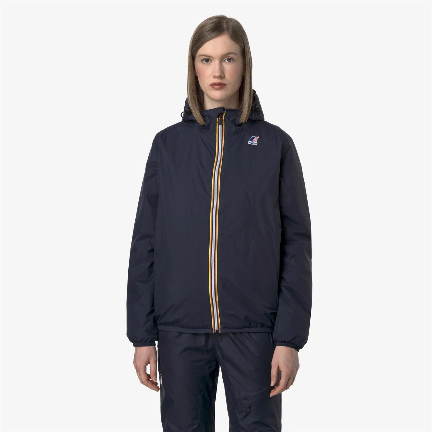 K-Way Le Vrai 4.0 Claude Mixte - Imperméable Warm bleu marine, Coupe-Vent Capuche, Hiver Automne, Tailles XS à 3XL