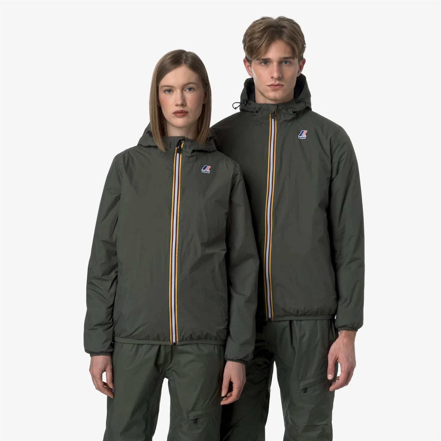 K-Way Le Vrai 4.0 Claude Mixte - Imperméable Warm Green Blackish, Coupe-Vent Capuche, Hiver Automne, Tailles XS à 3XL