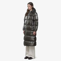 K-Way Doudoune Longue Femme Ruenne Thermo Pearly – Black Olive Combo | Imperméable, Chaud, Hiver, Durable