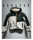 K-Way Orsetto Neige Enfant Imperméable Bicolore Kaki Beige | Veste Coupe-Vent Sherpa Mixte École