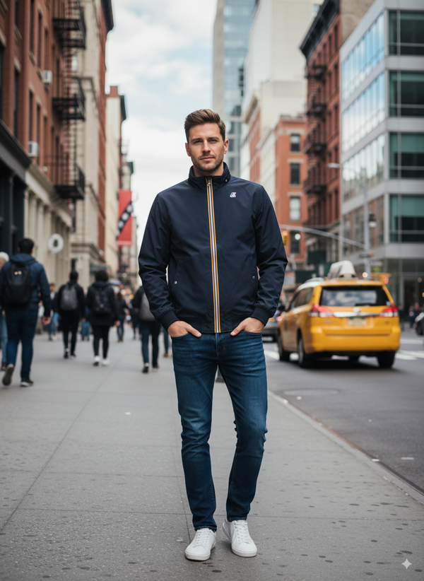 Veste K-Way Amaury Ripstop Prime Marmotta Homme Bleu Marine – Coupe-Vent Imperméable Respirant