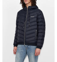 Doudoune à capuche Armani Exchange bleu marine pour homme – Puffer jacket hiver légère et chaude