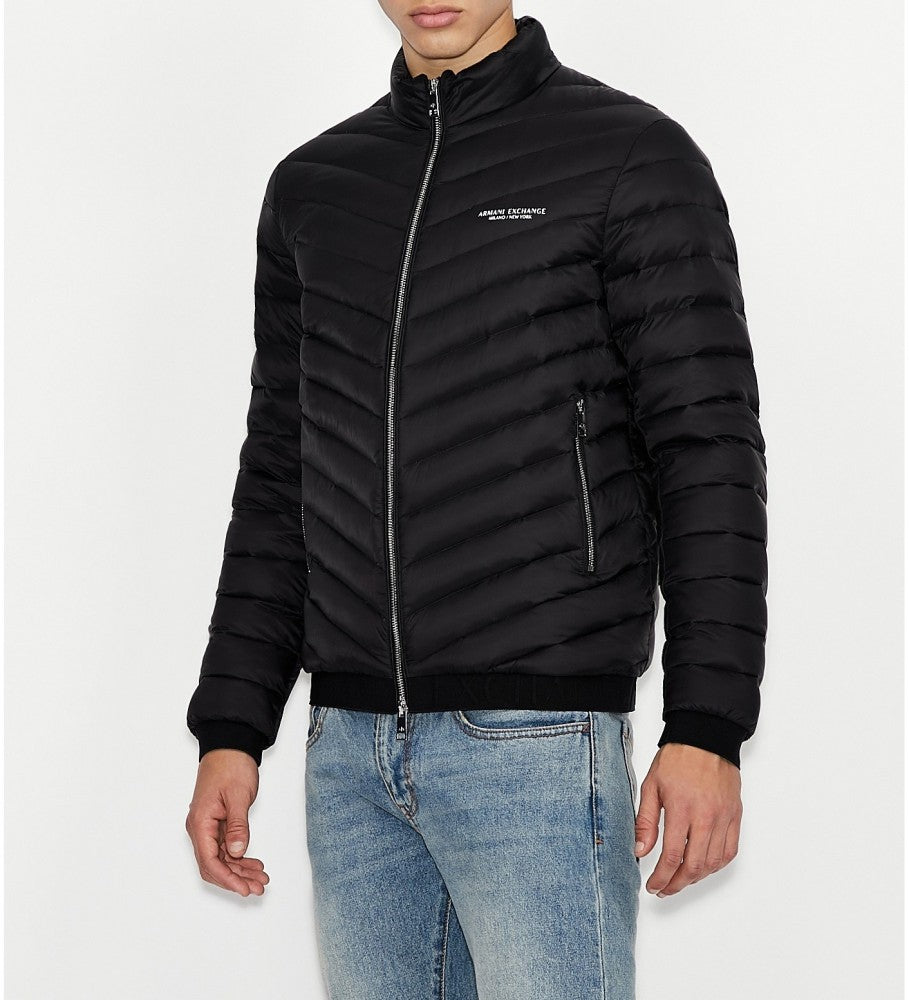 Doudoune Homme Armani Exchange Noir - Manteau Puffer Imperméable, Hiver, Confort Premium