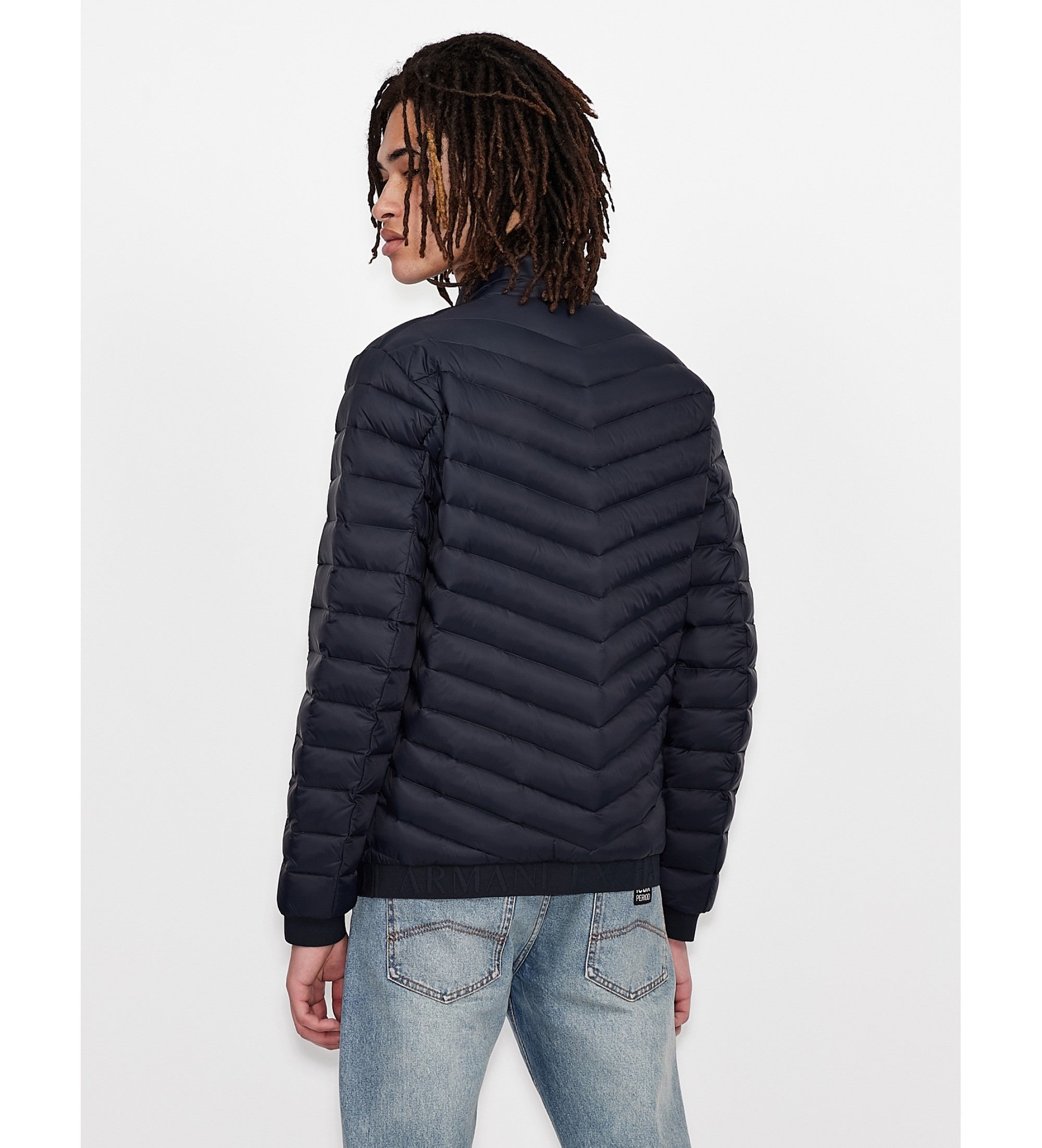 Doudoune Homme Armani Exchange Bleu Marine - Manteau Puffer Imperméable, Hiver, Confort Premium