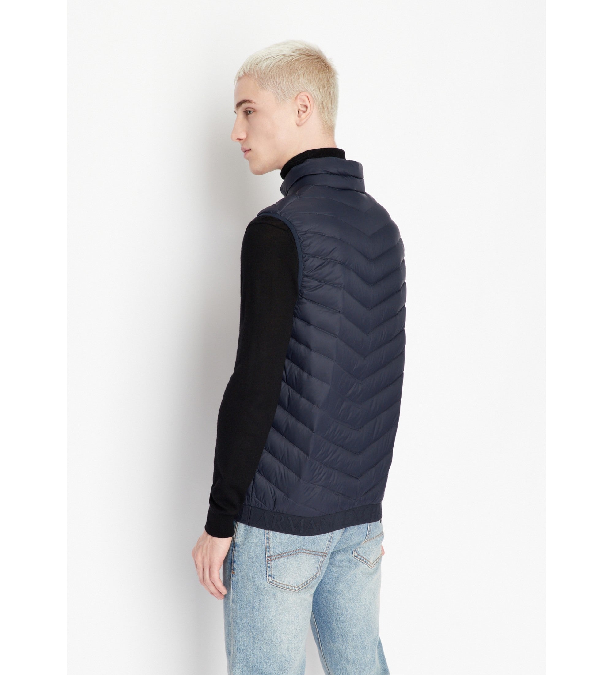 Doudoune sans Manches Homme Bleu Marine – Armani Exchange | Gilet Paquetable mi-saison