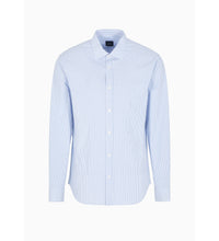 Chemise homme rayée bleu/blanc en coton Armani Exchange – élégance urbaine, confort business, respirante