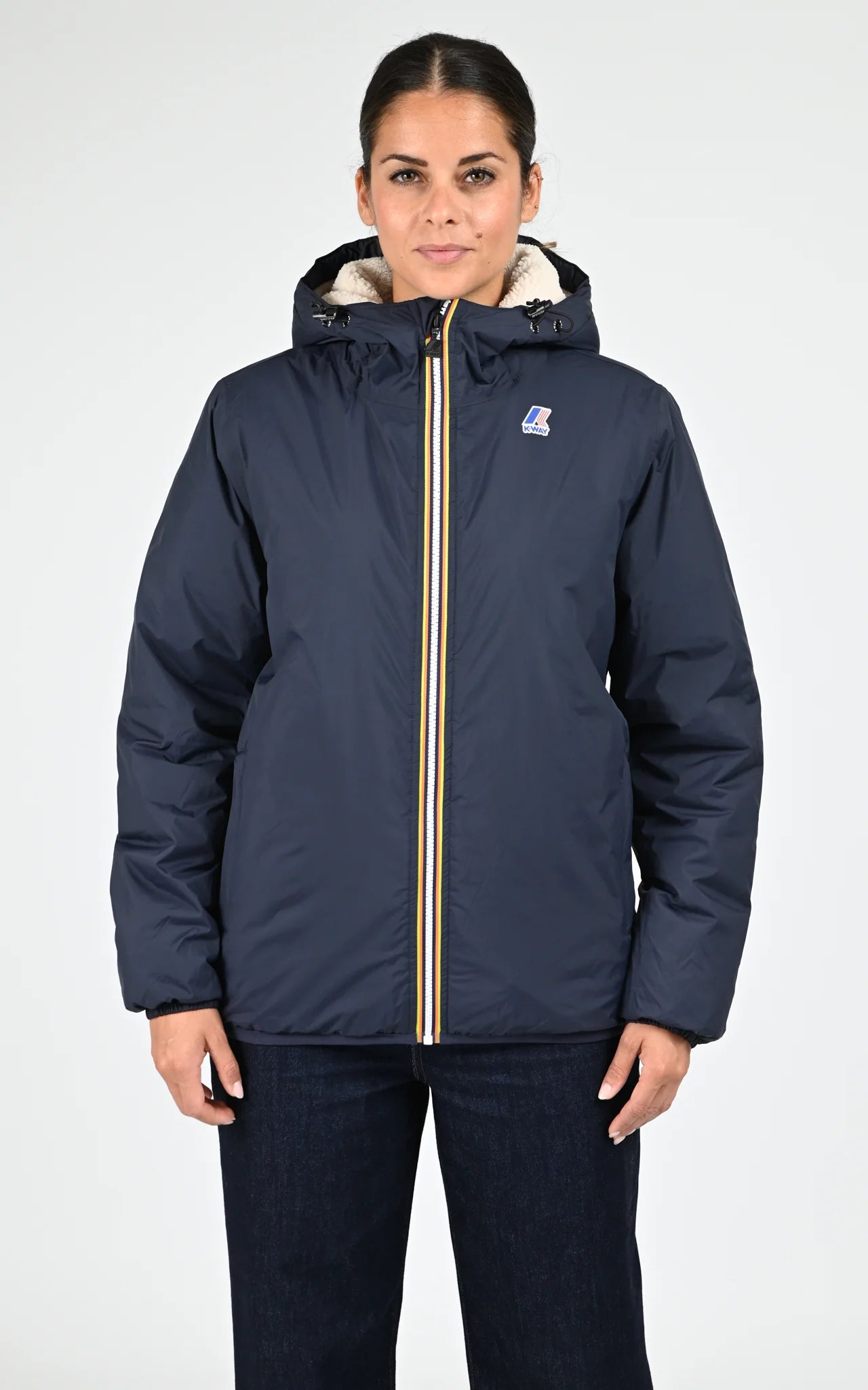 K-Way Le Vrai 4.0 Claude Orsetto Bleu Marine – Veste Imperméable Mixte, Chaude et Déperlante pour Homme et Femme