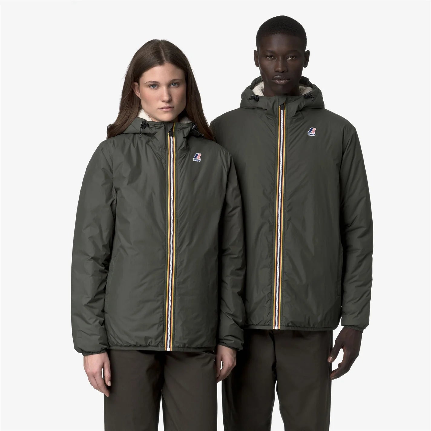 K-Way Le Vrai 4.0 Claude Orsetto Green Blackish – Veste Mixte Imperméable, Coupe-Vent, Hiver