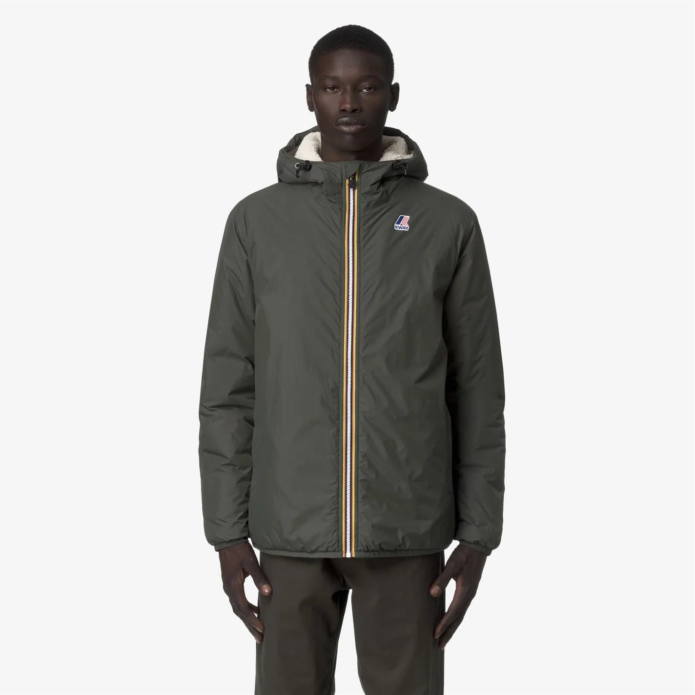 K-Way Le Vrai 4.0 Claude Orsetto Green Blackish – Veste Mixte Imperméable, Coupe-Vent, Hiver