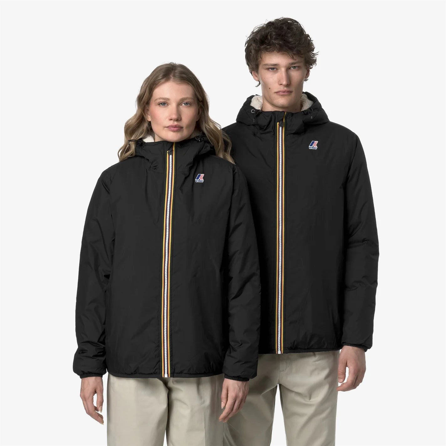 K-Way Le Vrai 4.0 Claude Orsetto Noir – Veste Mixte Imperméable & Coupe-Vent, Homme/Femme – Chaude, Capuche