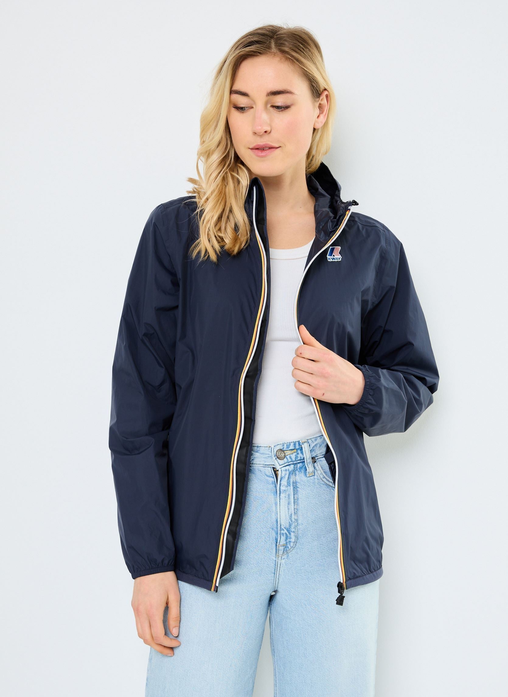 K-Way Le Vrai 3.0 Claude Warm Bleu Marine – Veste Mixte Imperméable et Coupe-Vent