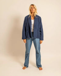 Veste Aokyanos Femme Navy en Gaz de Coton – Élégante, Confortable