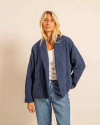 Veste Aokyanos Femme Navy en Gaz de Coton – Élégante, Confortable