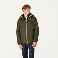 Le Vrai 3.0 Claude Orsetto Green Blackish - Veste courte unisexe doublée en Sherpa K-Way