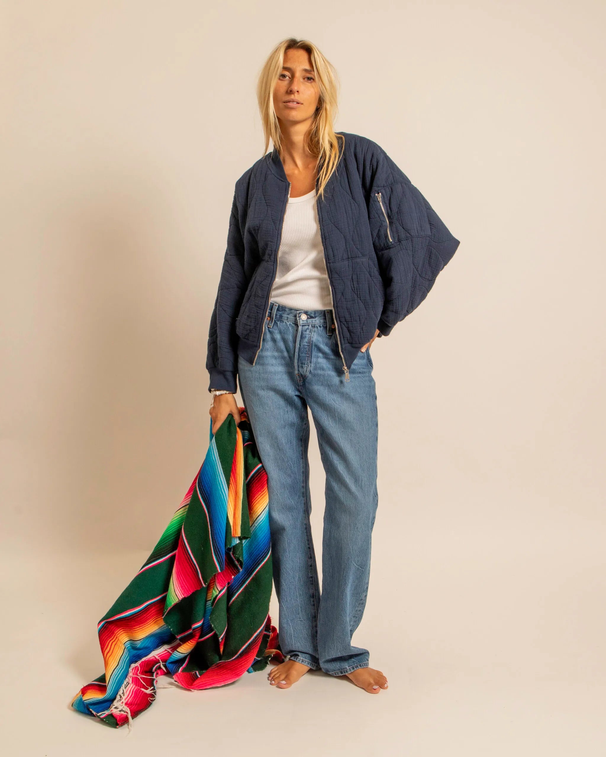 Veste femme Aokyanos Daytona en gaz de coton coloris nuit – Élégante, légère et confortable
