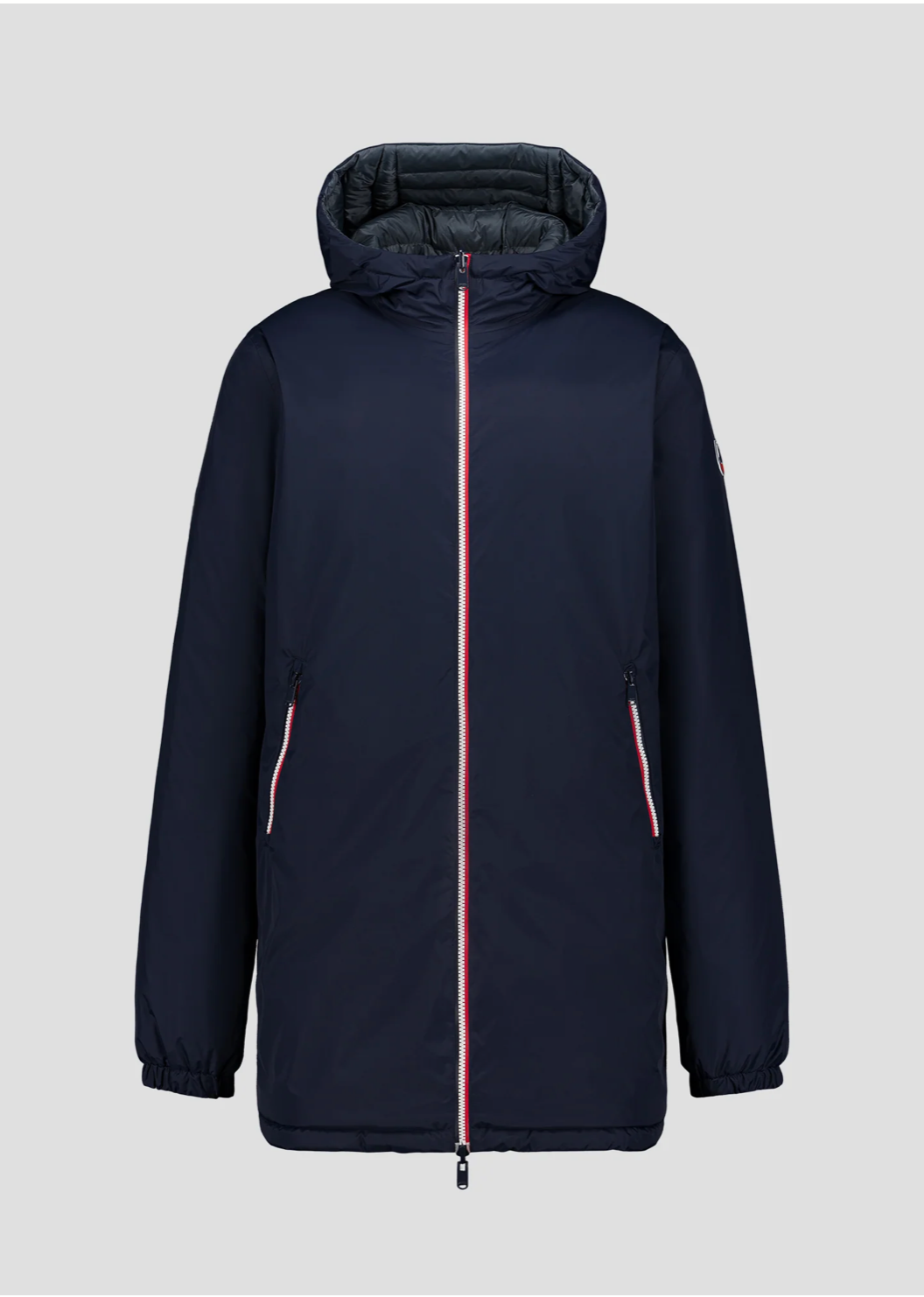 Doudoune ASSEN longue marine JOTT homme avec capuche et fermeture zip
