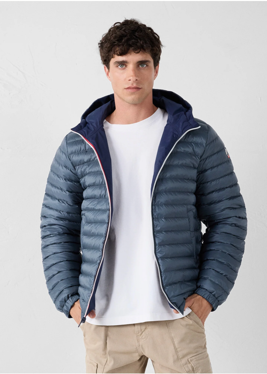 Doudoune homme BRUMMEN réversible marine et bluestone JOTT portée face