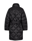Doudoune longue femme Mos Mosh noire ceinturée – manteau hiver élégant, chaud
