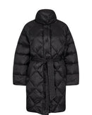 Doudoune longue femme Mos Mosh noire ceinturée – manteau hiver élégant, chaud