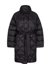 Doudoune longue femme Mos Mosh noire ceinturée – manteau hiver élégant, chaud