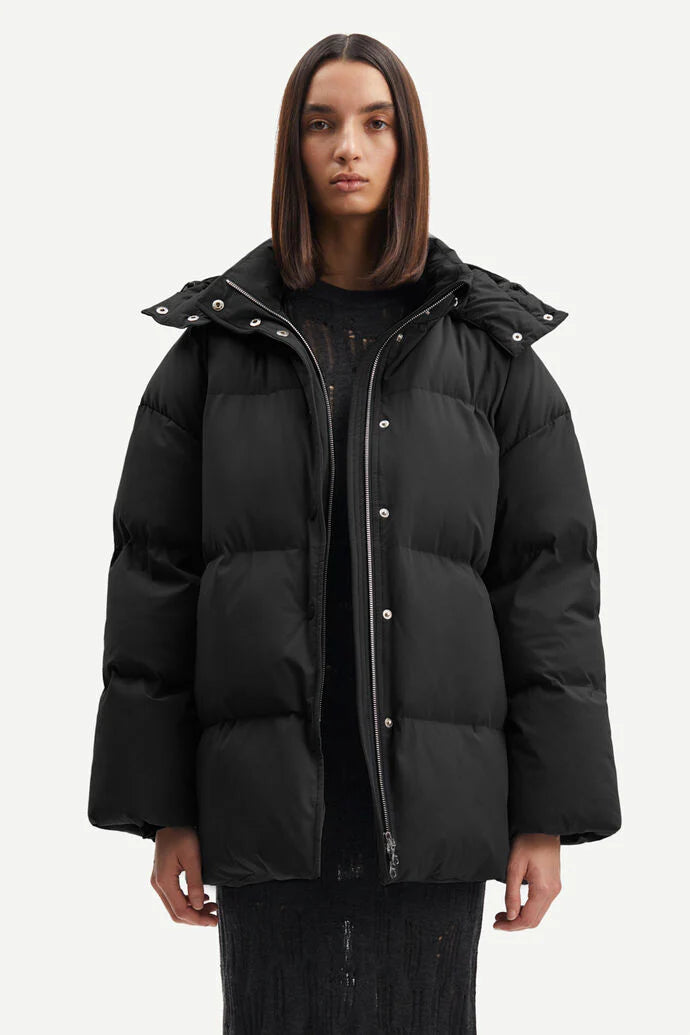 Doudoune Femme Samsoe Samsoe Hana Drawstring Noir - Parka Hiver Premium