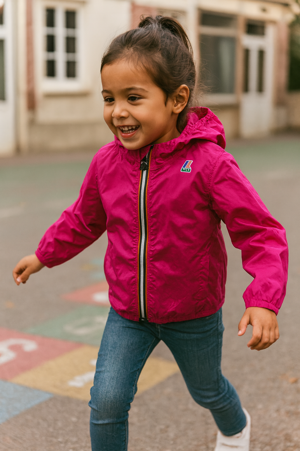 K-Way Claude Enfant Rose Fluo – Imperméable, Coupe-Vent Mixte, Tailles 3 à 12 | Urban Chic Boutiques