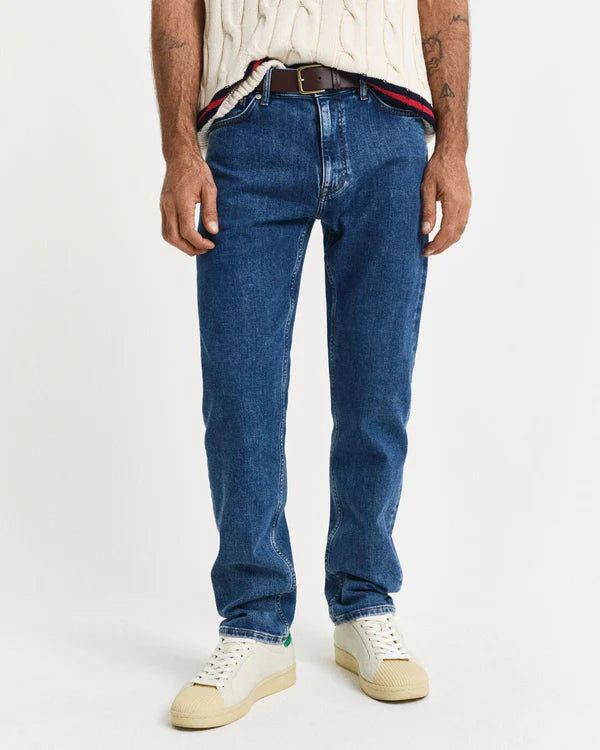 Jean slim clean wash mid blue homme  – coupe moderne et confort stretch - Gant