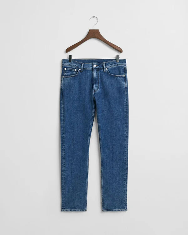 Jean slim clean wash mid blue homme  – coupe moderne et confort stretch - Gant