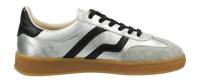 Baskets Femme Gant Cuzima en Cuir Argent/Noir – Sneakers Haut de Gamme Urban Chic Boutiques