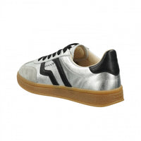 Baskets Femme Gant Cuzima en Cuir Argent/Noir – Sneakers Haut de Gamme Urban Chic Boutiques