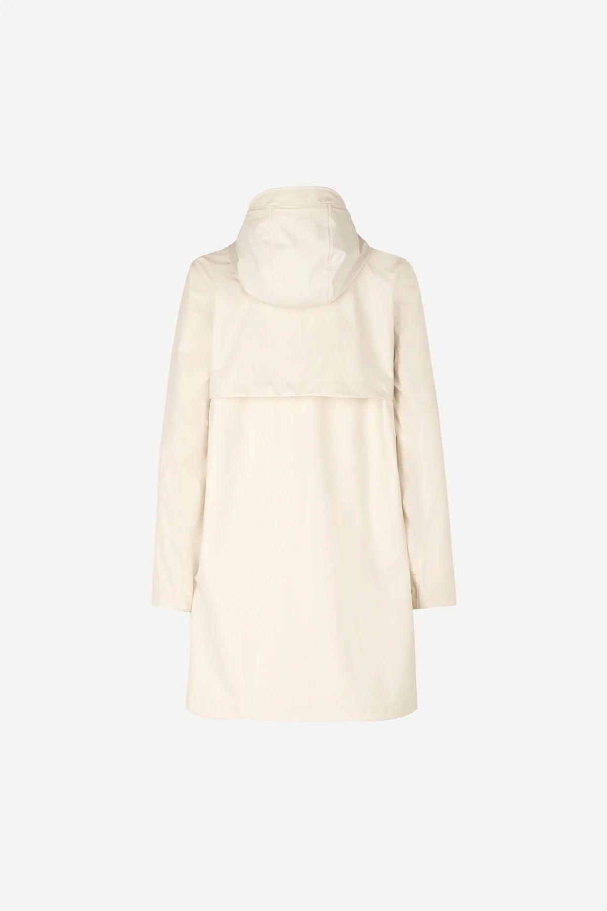 Imperméable femme beige Stala Samsoe Samsoe – coupe-vent capuche déperlant manteau long automne hiver
