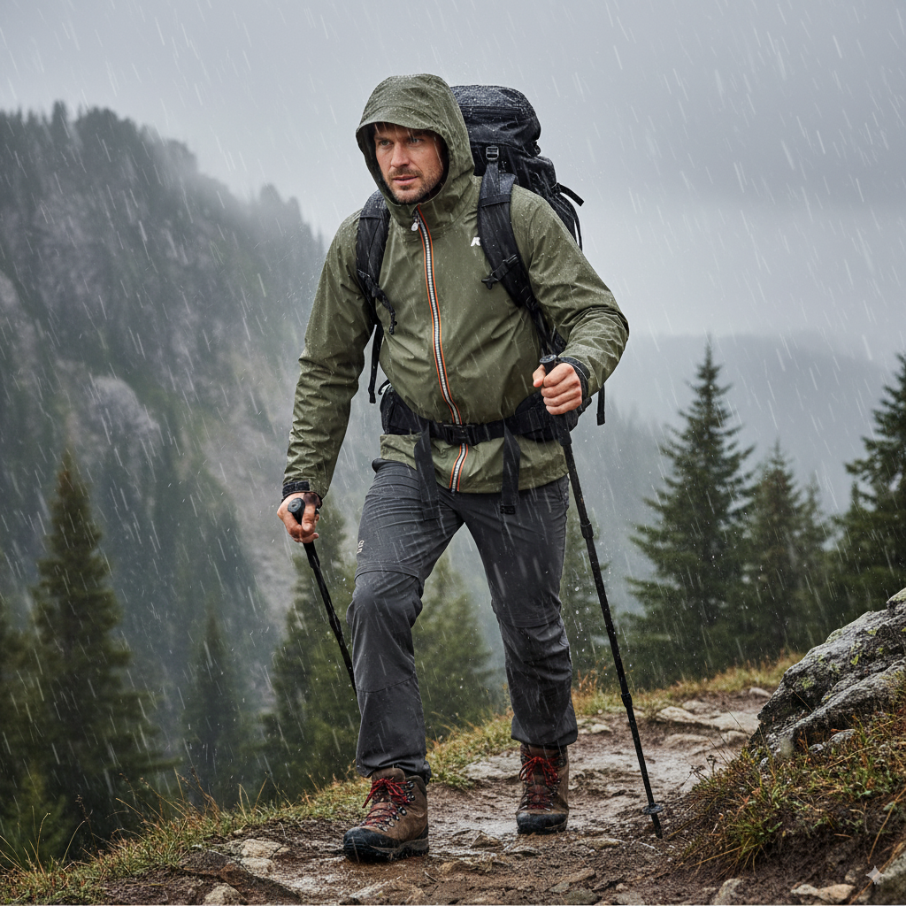 K-Way Jacko Bonded Jersey Kaki Homme – Veste Imperméable, Coupe-Vent, Respirante, Mode et Confort