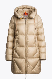 Doudoune Femme Parajumpers Janet Sun Kissed – Manteau Grand Froid, Beige, Capuche, Confort Hiver