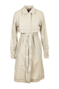 K-Way Trench Femme Jesy 3L Poplin Beige LT – Imperméable Élégant, Respirant, Automne/Hiver