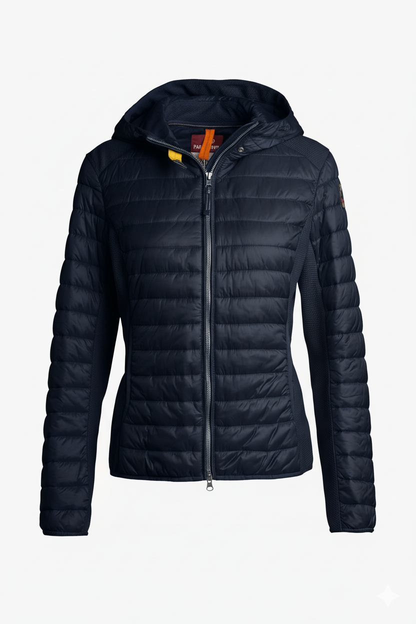 Veste Parajumpers Kym Bleu Marine Femme – Puffer Jacket Hiver Élégant Déperlant Capuche