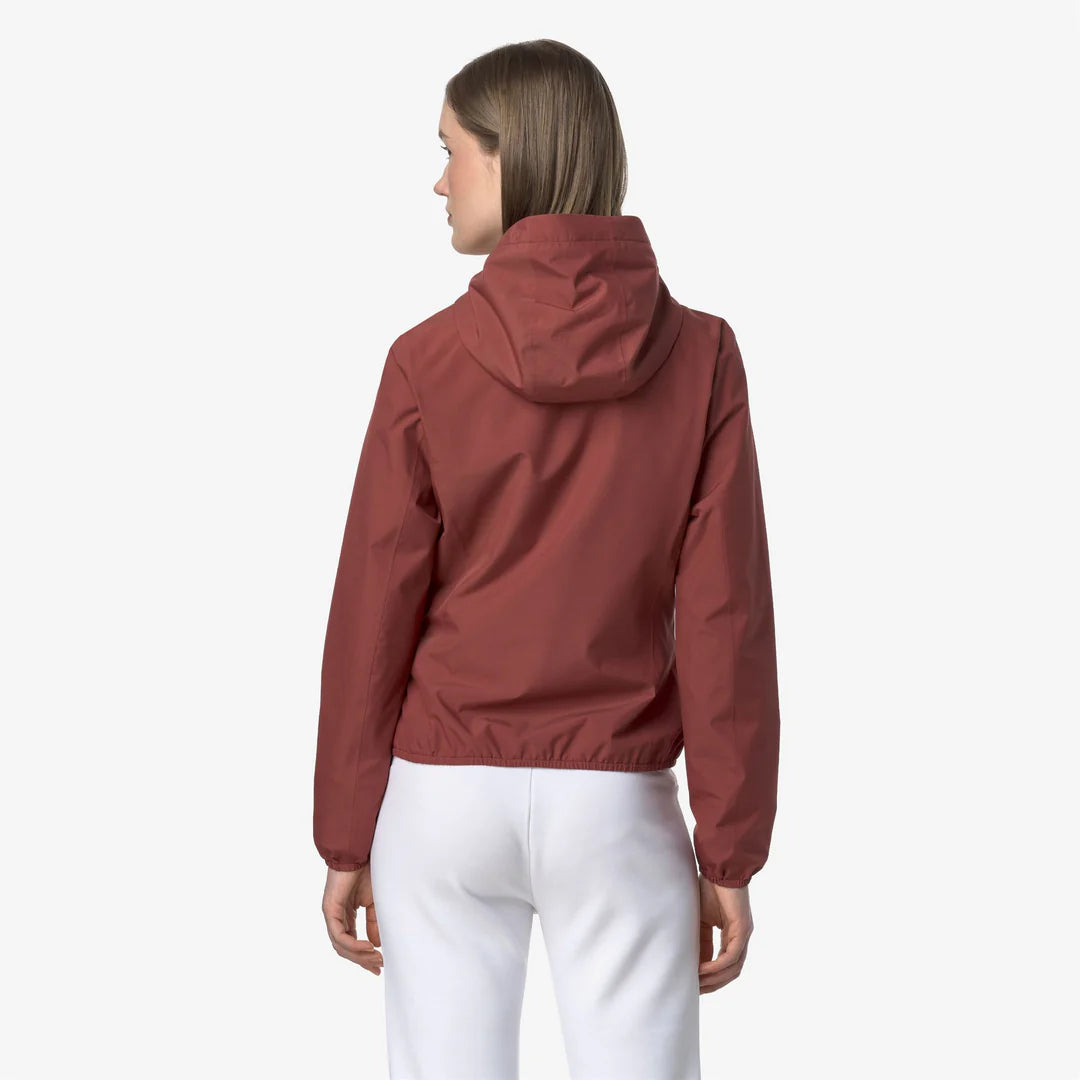 K-Way Lily Femme – Veste Stretch Poly Jersey Rouge Marron – Imperméable Élégant & Léger