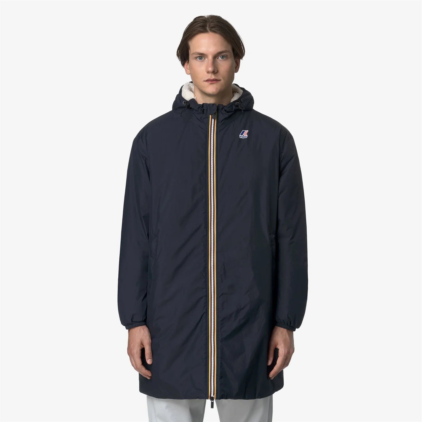 K-Way Le Vrai 4.0 Eiffel Orsetto Mixte – Imperméable Bleu Marine Capuche Confort Hiver