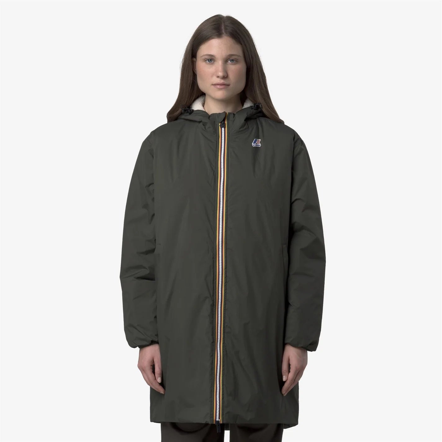 K-Way Le Vrai 4.0 Eiffel Orsetto Mixte Green Blackish – Veste Imperméable Chaude Homme & Femme